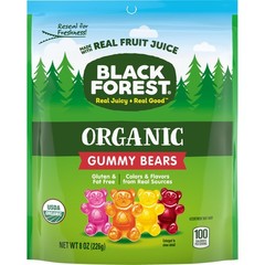 Black Forest Organic Gummy Bears Candy, 8 Ounce, Pack of 6, Assorted Flavors