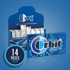 ORBIT Peppermint Sugar Free Chewing Gum, 12 Packs of 14-Pieces -168 Total Pieces
