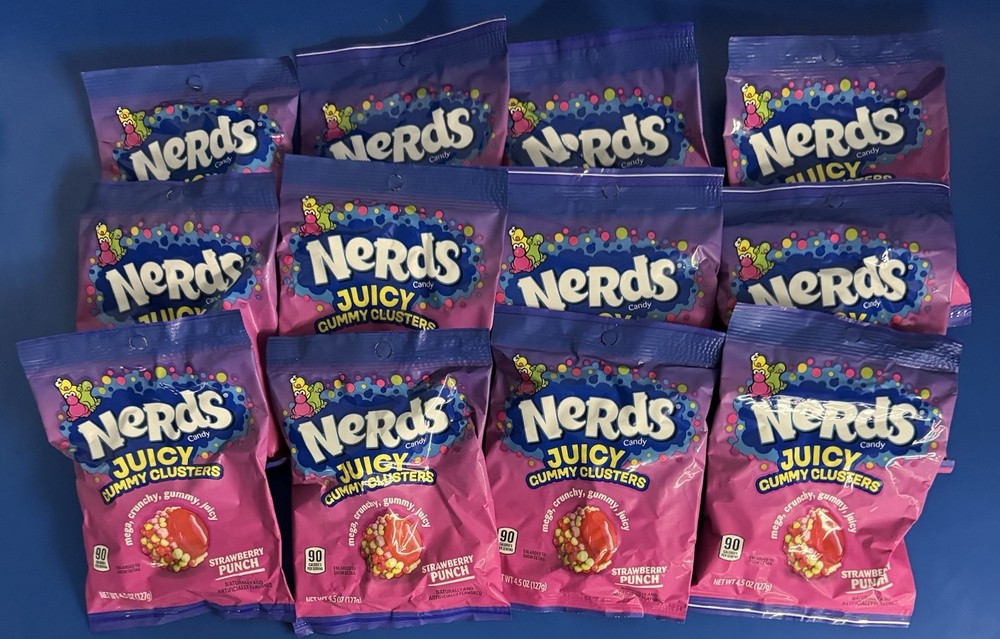 (12) Nerds Juicy Gummy Clusters Strawberry Punch 4.5oz. Bulk Lot BB: 10/26