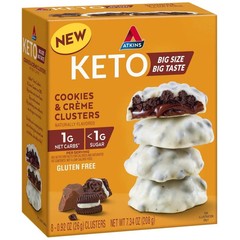 Atkins Keto Cookies & Crème Clusters, Gluten Free, High Fiber, Low Carb, 8 Count