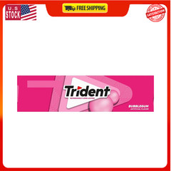 Trident Bubblegum Sugar Free Gum, 12 Packs of 14 Pieces (168 Total Pieces)