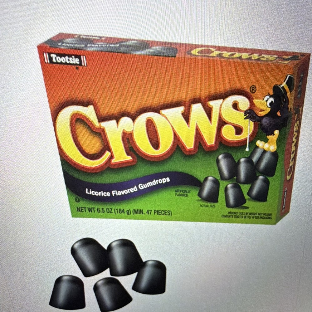 Tootsie Crows Black Liquorice Gumdrops Candy, 6.5 oz (184 g) Box