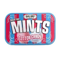 NEW RARE Big Sky 1.76 oz Sugar Free COTTON CANDY Breath Mints in Metal Tin HTF