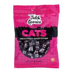 Dutch Licorice Cats 5.2-Ounce Bags Pack of 12