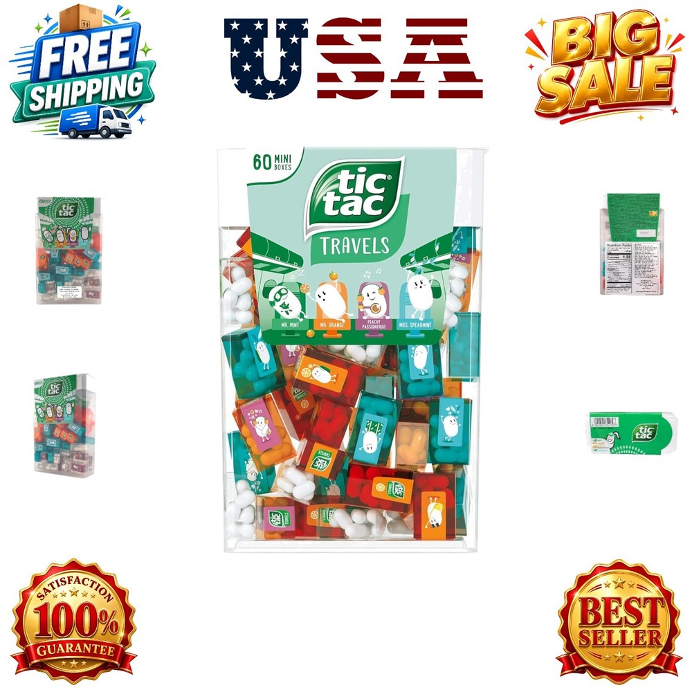 Box with 60 Mini Boxes Mint, Orange, Spearmint, Peach and Passion fruit 234g by