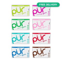 PUR Gum Aspartame Free 100% Xylitol Variety Pack 9pc 8pk Sugar Free Chewing Gum