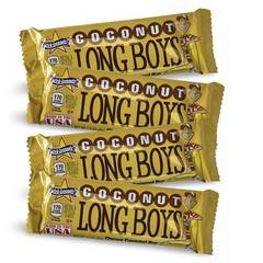 Coconut Long Boys Nostalgic New Orleans Chewy Candy Full Size Candy Bars, 4 Tota