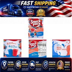 Snack Pack Strawberry & Berry Blue Juicy Gels Cups – 12 Count Family Pack