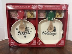 Christmas Ceramic Skillet Gift with Chocolate Chip Blondie Mix, 2 pk.