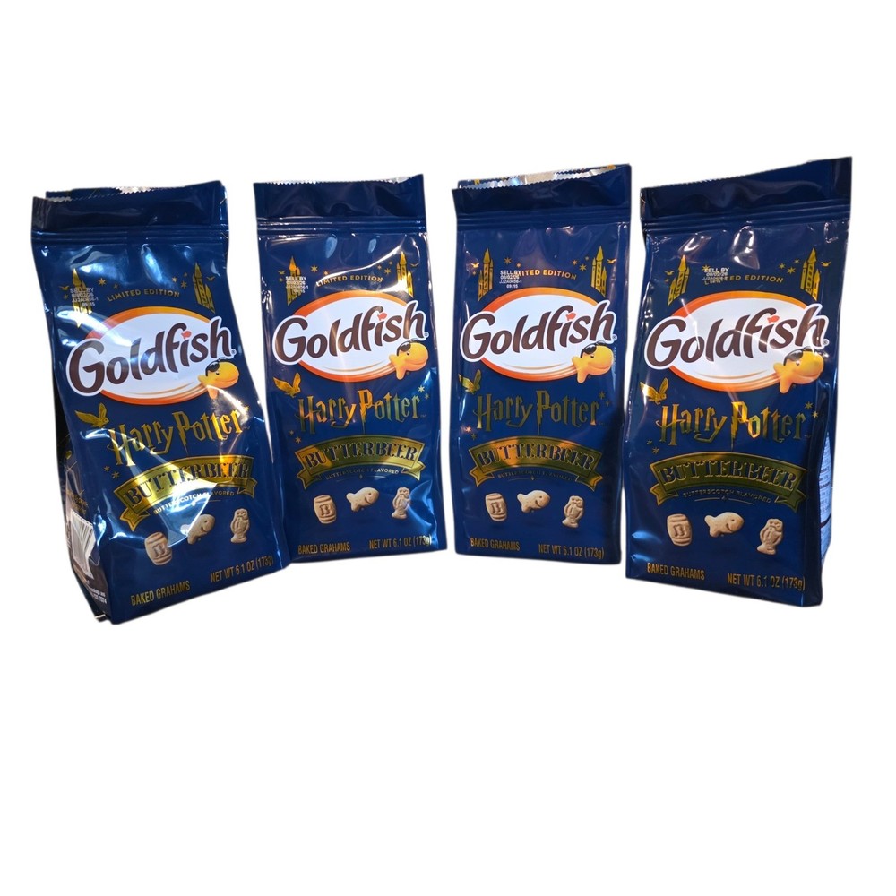 Goldfish Harry Potter Butterbeer Limited Edition Butterscotch 6.1 oz 4 Pack NEW