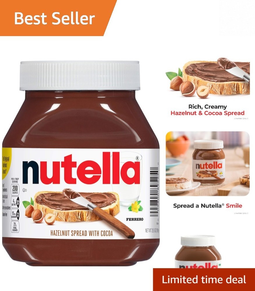 Smooth Hazelnut Cocoa Spread (26.5 oz) – Perfect for Pancakes & Gatherings