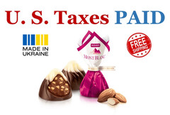 Roshen Mont Blanc Chocolate Candies with Chopped Almonds Ukrainian Sweets