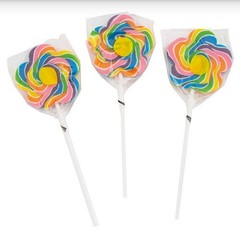 12 pc 3 inch strawberry Large Flower-Shaped Swirl Lollipops