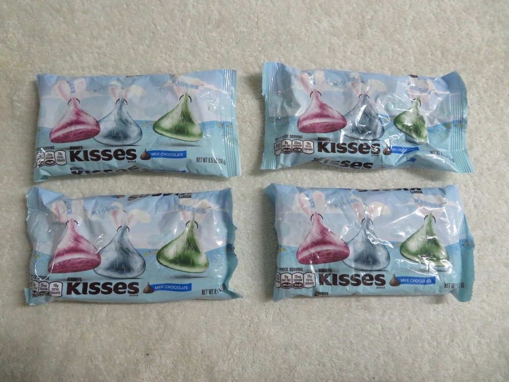 (4) Bag Lot Of Hershey’s Kisses Milk Chocolate 8.5 Oz Each @D