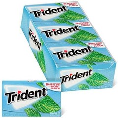 Trident Mint Bliss Sugar Free Gum, 12 Packs of 14 Pieces (168 Pieces)