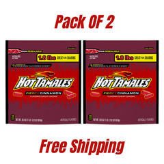 (2 pack) Hot Tamales Fierce Cinnamon Chewy Candy, 28.8 ounce Bag Free Shipping