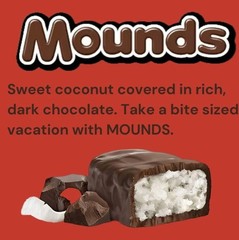 MOUNDS DARK CHOCOLATE COCONUT MINI BAR In Pounds Bag BULK VALUE PRICE PICK NOW!!