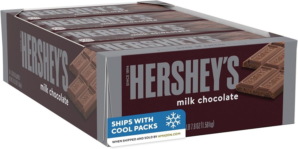 HERSHEY’S Milk Chocolate Candy Bars, 1.55 oz (36 Count)
