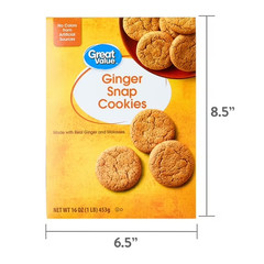 Baked Ginger Snap Cookies 16 oz Packs of 2 Crunchy Sweet Snack Dessert Treat