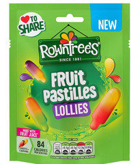 Rowntree’s Fruit Pastilles Flavour Lollies Sweets Sharing Bag New 130g