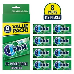 Sugar-Free Spearmint Chewing Gum Bulk Pack- 14ct/8pk