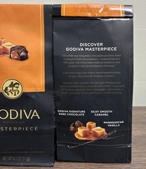 Lot of 2 GODIVA Dark Chocolate and Smooth Caramel Candy Bag, 4.1 oz