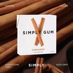 Cinnamon, Plastic-Free Natural Chewing Gum, 12 Pack (180 Pieces) | Vegan, Kos…