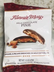 Fannie May Carame/Pecans Drenched In Milk Chocolate. 1.5oz/43g.