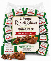 Russell Stover Sugar-Free Pecan Delight, Chewy Caramel Chocolate Candy (1 Pound)