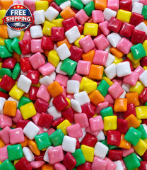 Assorted Chiclet Gum Bulk 1 Lb – Colorful Candy Coated Chewing Tablets – Fruity