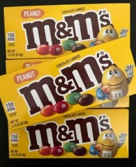 M&M’S Peanut Chocolate Candy Movie THEATRE BOX SIZE- {LOT OF 4 BOXES}
