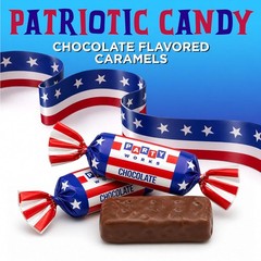 Patriotic Candy – 2 Pound Pack (About 150 Count) – Chocolate Flavored Caramels