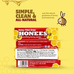 Honees Honey Filled Drops 1.60 Oz Bars (Pack of 24) – Bundle – Cough Relief