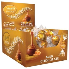 Gourmet LINDOR Caramel Chocolate Truffles, 25.4 oz. Luxurious Treat, 60 Count