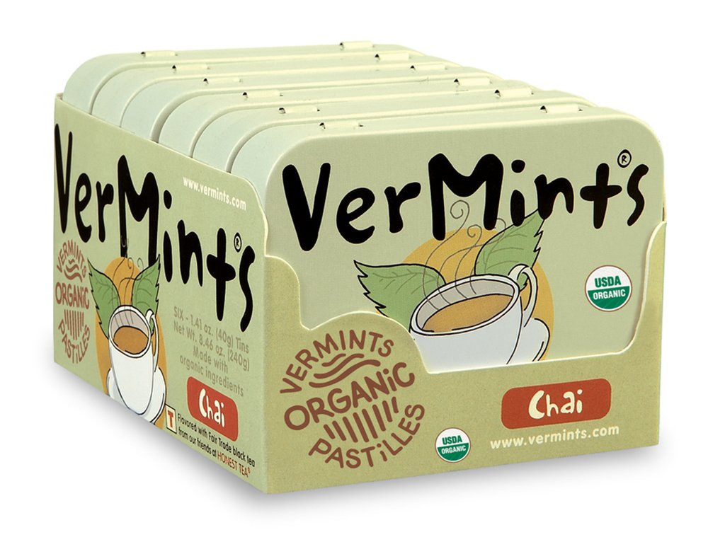 Organic Chai Breath Mints Pack of 6 Travel Tins All Natural Vegan
