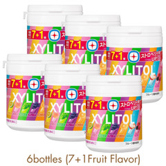 LOTTE XYLITOL Gum 7+1 Fruit Flavor Assorted bottle Gum【6bottles×133g】from Japan