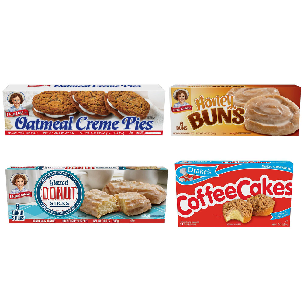 Breakfast Variety Pack: LD Oatmeal Pies, Honey Buns, Donut Sticks, Coffee Cakes