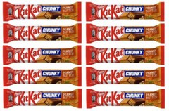 10 x KITKAT CHUNKY PEANUT BUTTER Chocolate Bars European Sweets Snacks 42g