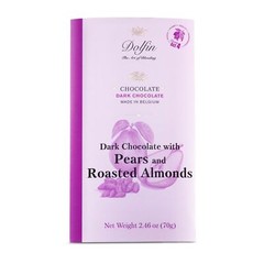 Dolfin 60% Dark Chocolate Bar with Pear & Roasted Almonds imported from Belgium