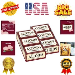 Classic Cinnamon Hard Candy Breath Mints Bulk, 1.76 oz Tin Pack of 12