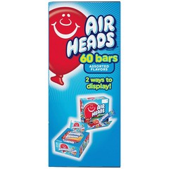 Airheads Chewy Candy Bars, Assorted Flavors, Nut Free, Regular Size, 33 oz, 60 C