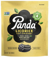 Panda Licorice Soft Original Black Licorice 7 oz Made with 4 Natural Ingredients