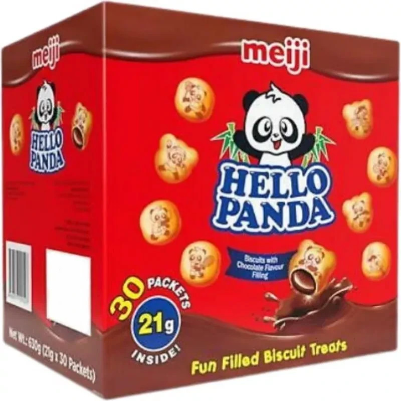 MEIJI Hello Panda Chocolate Filled Biscuits 30 x21g Kids Break Lunch Sweet Snack