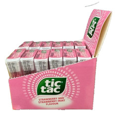 Tic Tac Strawberry & Strawberry-Mint Flavour Candies 14.5g T30 12 Pcs – 1 Box
