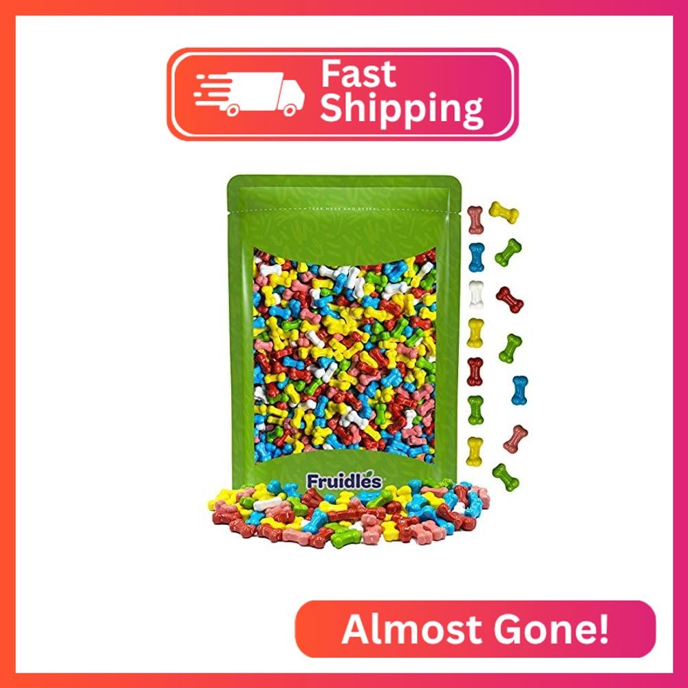 Fruidles Mini Skulls & Bones Shaped Hard Candy Treats, Assorted Fruit Mix, Koshe