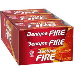 Dentyne Fire Spicy Cinnamon Sugar Free Gum 9 Packs 144 Pieces Total
