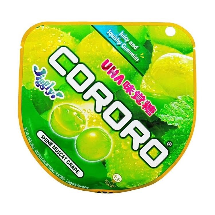 Uha Mikakuto Cororo Shine Muscat Grape Gummies 1.69oz/(48g)悠哈爆款糖果麝香葡萄口味