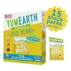 YumEarth Organic Assorted Fruit Jelly Beans 15 Pack 7.5 Ounce Allergy Friendly