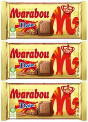 3 MARABOU DAIM Flavor King Size Chocolate Bars With Crunchy Nougat 220g 7.7oz