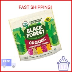 Black Forest Organic Gummy Forest Friends Candy, Made with Real Fruit Juice, Col